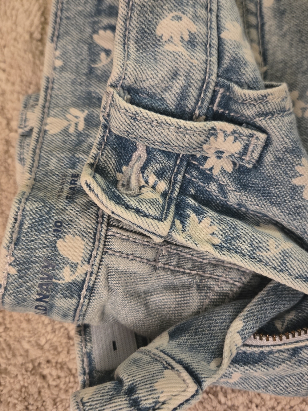 Light Blue Floral Print Jeans